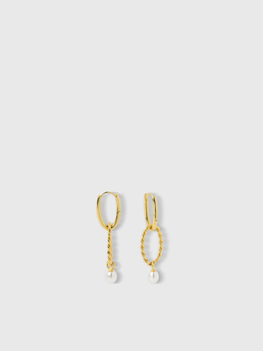 TWP Gold Maria Pearl Earrings view 1