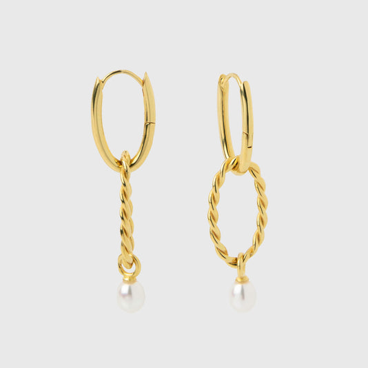 TWP Gold Maria Pearl Earrings view 1