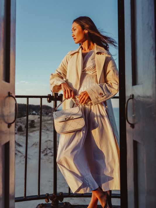 TWP White coated canvas Ascot Shoulder Bag view 1