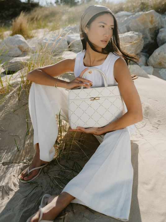 TWP White coated canvas Aurelia Media - Coated Canvas view 1