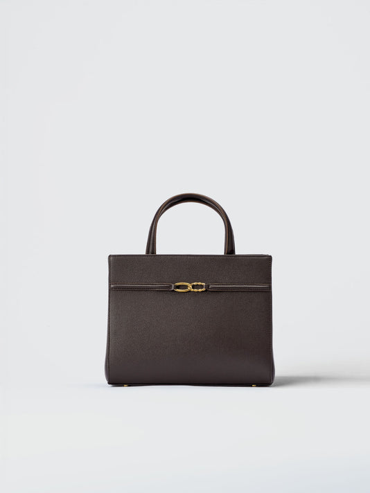 TWP Chocolate brown pebble Aurelia Media - Pebble Leather view 1