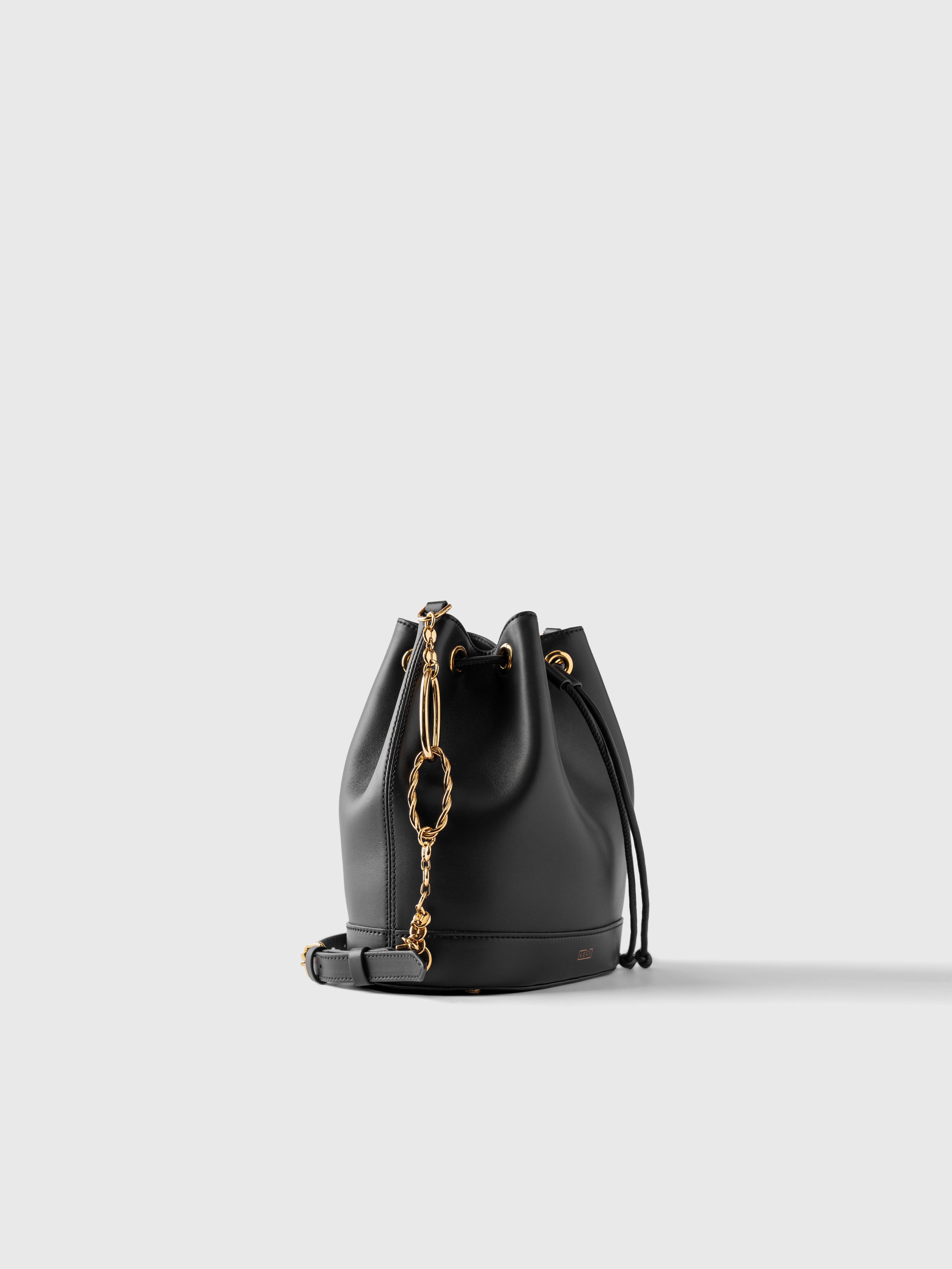 AGCF Savoy Bucket Bag in Soft Black Leather