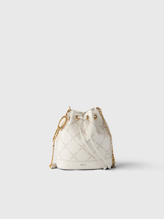 TWP White coated canvas Savoy Bucket Bag view 1