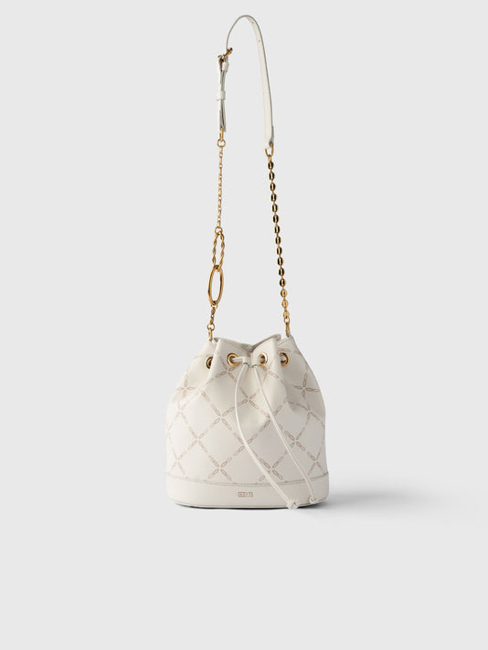 TWP White coated canvas Savoy Bucket Bag view 1