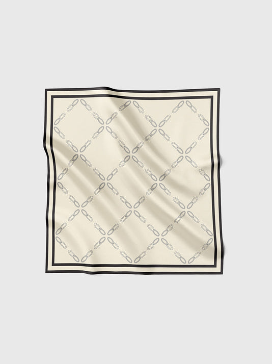 TWP Off white and black Unità Monogram Silk Scarf view 1