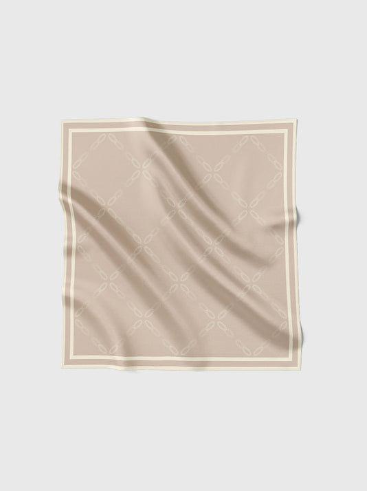 TWP Taupe and off white Unità Monogram Silk Scarf view 1
