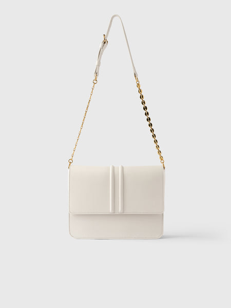 cantate traveler bag off white × fauve AGCF Alda Bag in Soft Off-White Leather