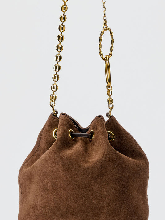 TWP Chocolate suede Savoy Bucket Bag view 1