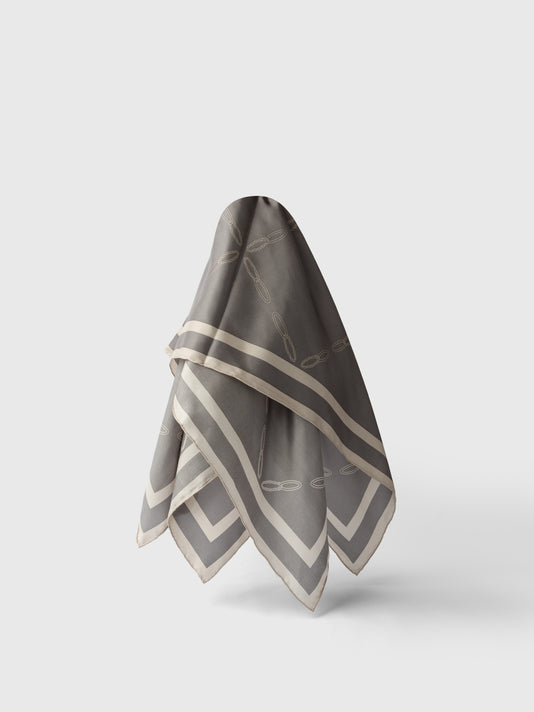 TWP Grey - taupe Unità Monogram Silk Scarf view 1