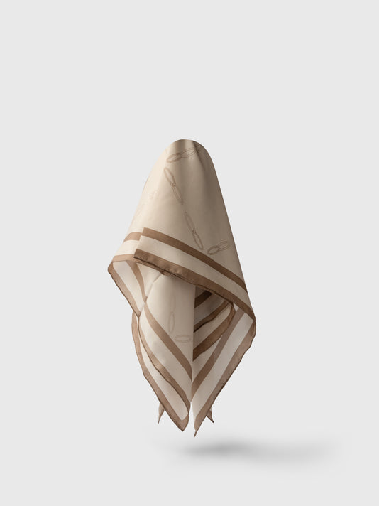 TWP Off white - taupe Unità Monogram Silk Scarf view 1