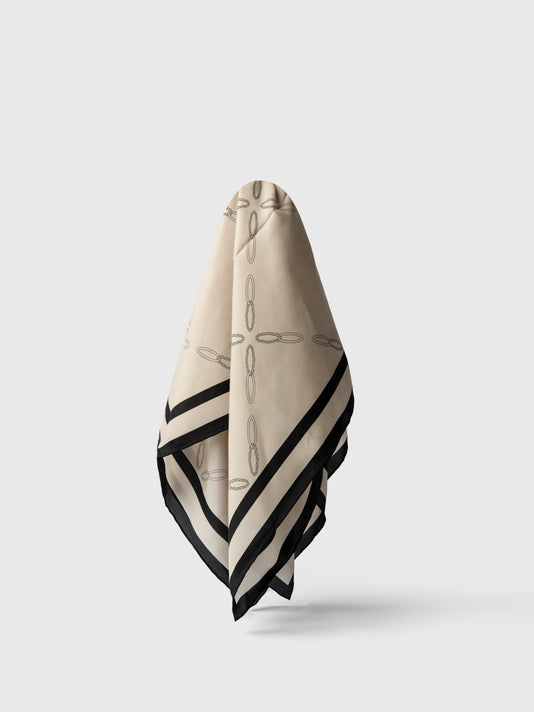 TWP Off white - black Unità Monogram Silk Scarf view 1